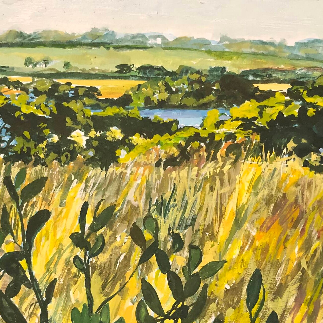 Jo Reitze Barwon Estuary 1  2024 Gouache on Board 9x5cm.jpg