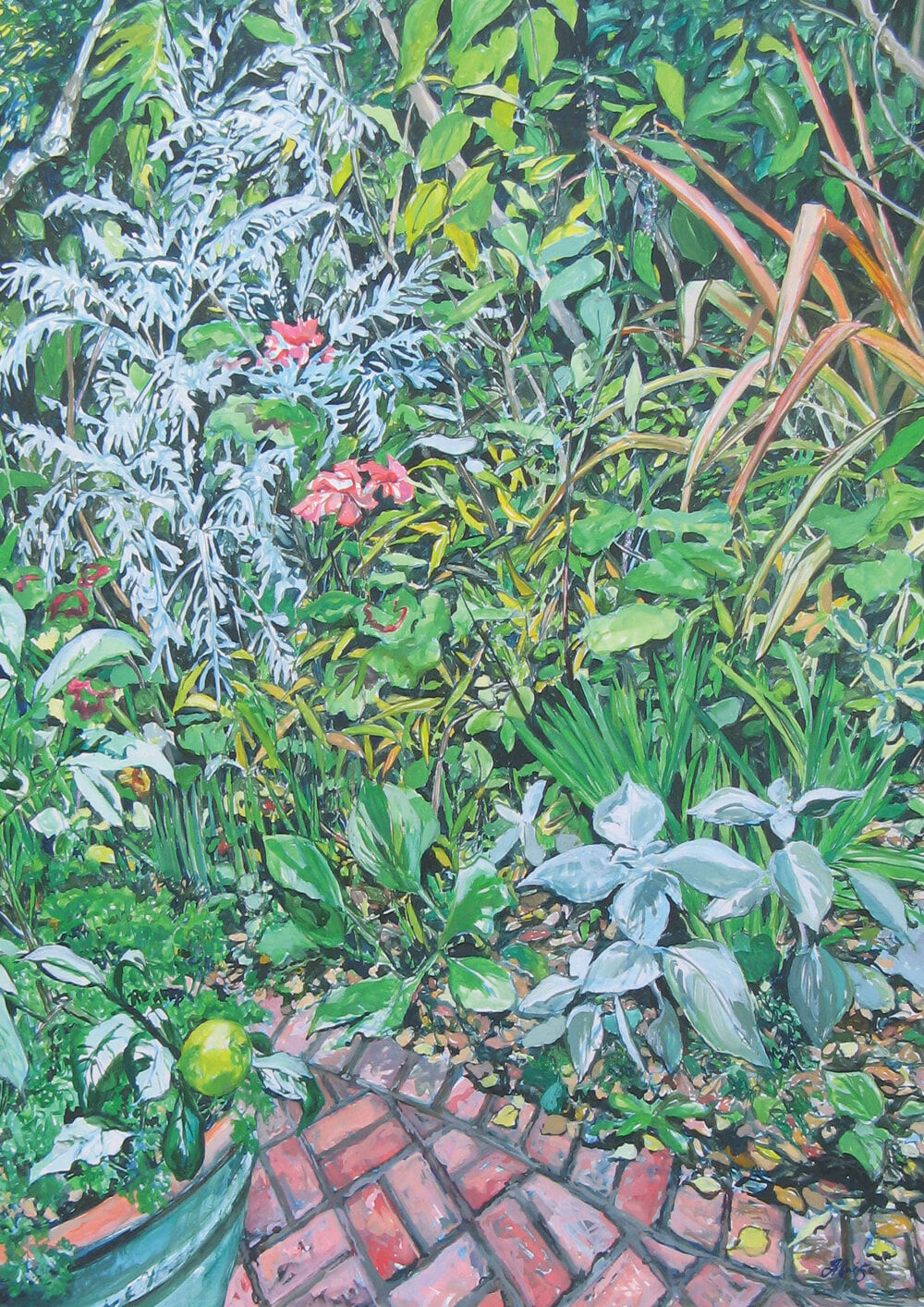 JO REITZE Winter garden gouache on board 