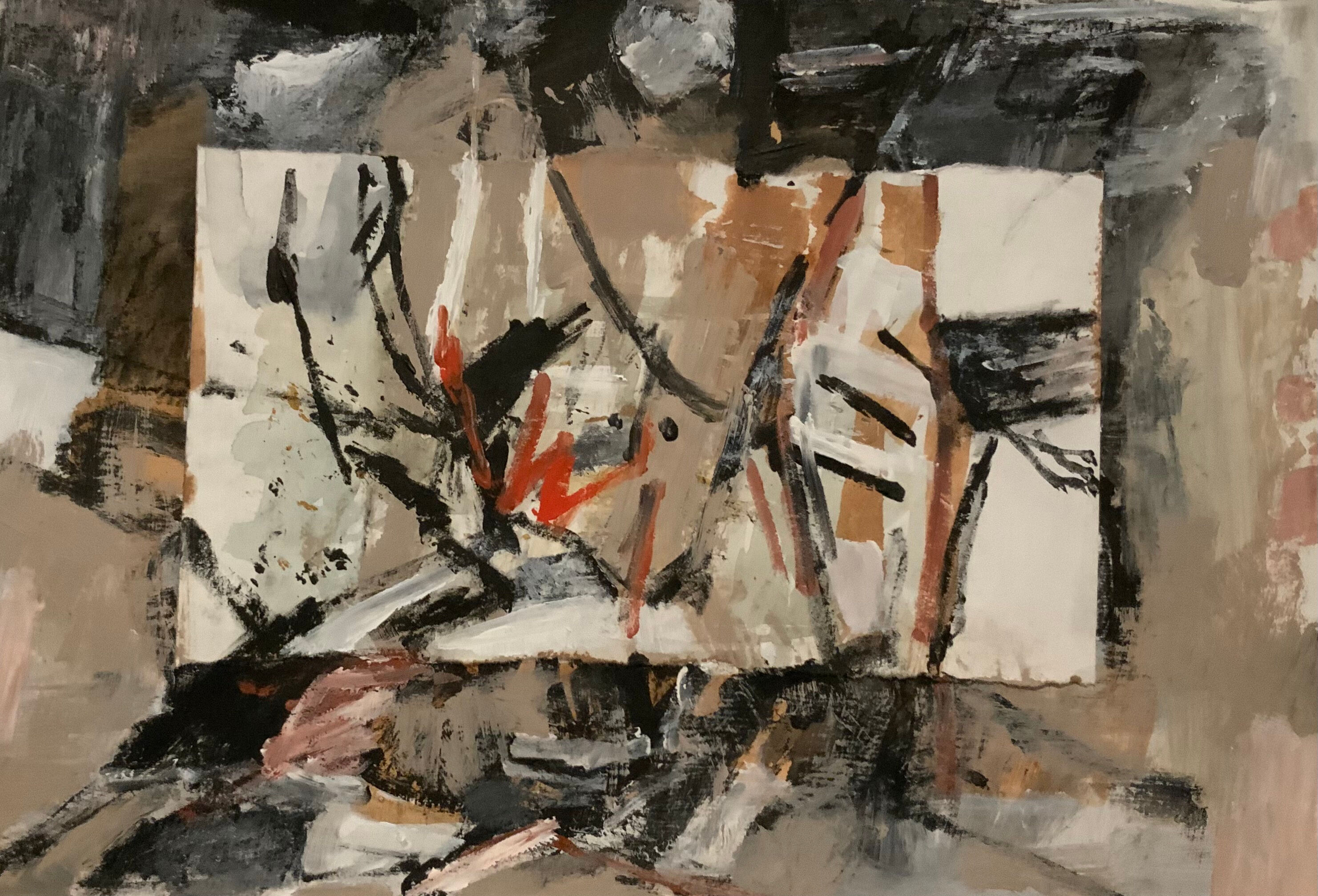 Robyn Pridham - Title - Fractured - Mixed Media on Paper Nature Abstracted Image 2025