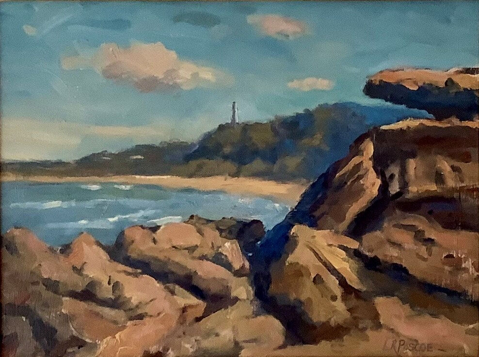 Rocky View, Red Bluff, Oil On Canvas Board, w55xh44