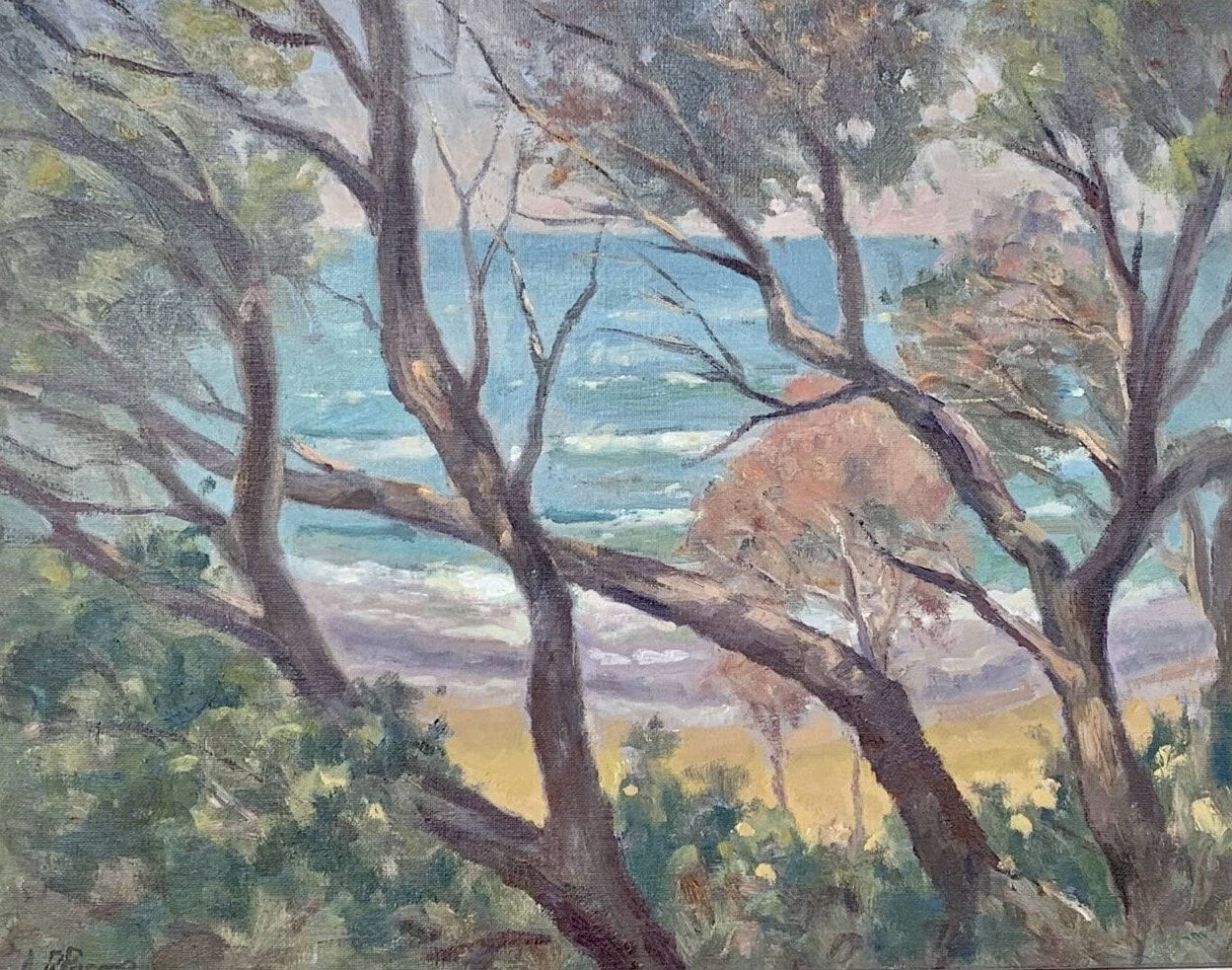 Tea Tree View, Lake Tyers_Oil on Canvas_Leslie Pascoe_550