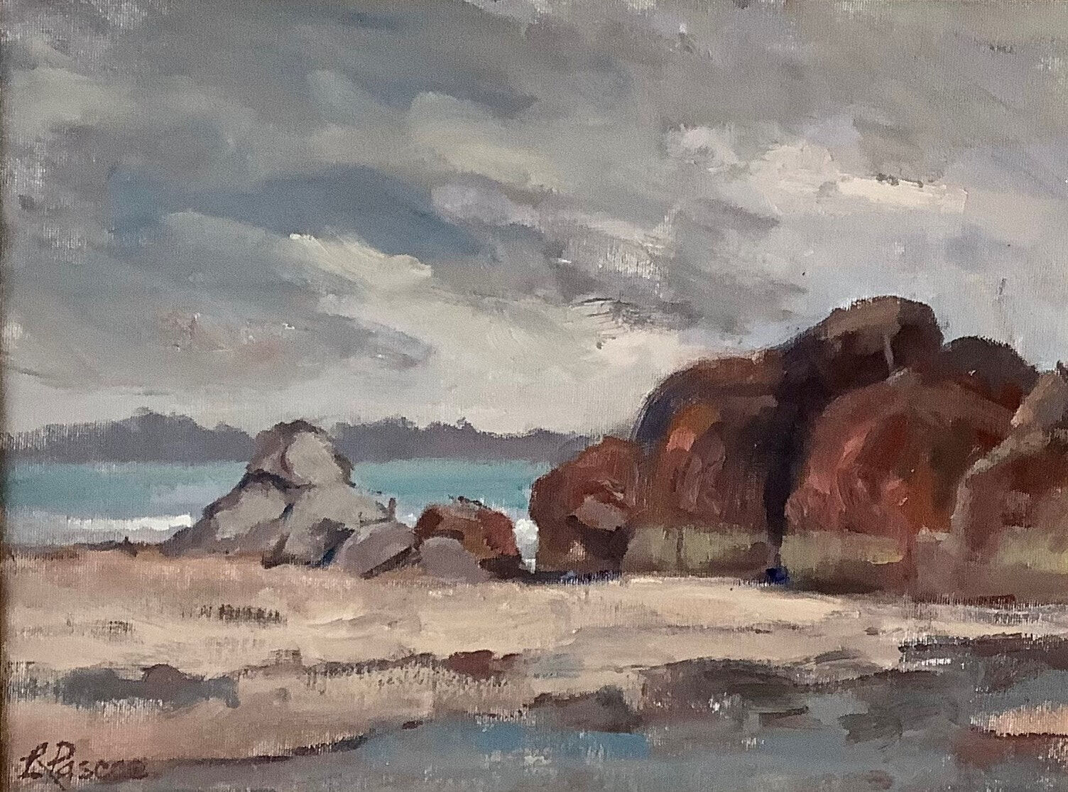 Grey Day, Whiskey Bay Oil On Canvas Board w52xh42