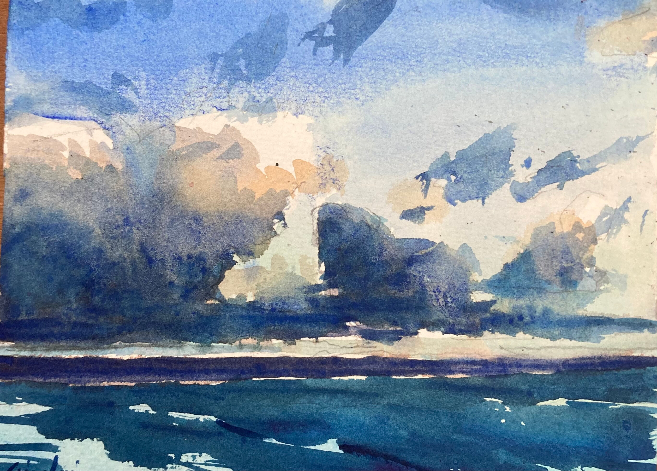 Clouds Across the Bay 20cm x 16cm  $600