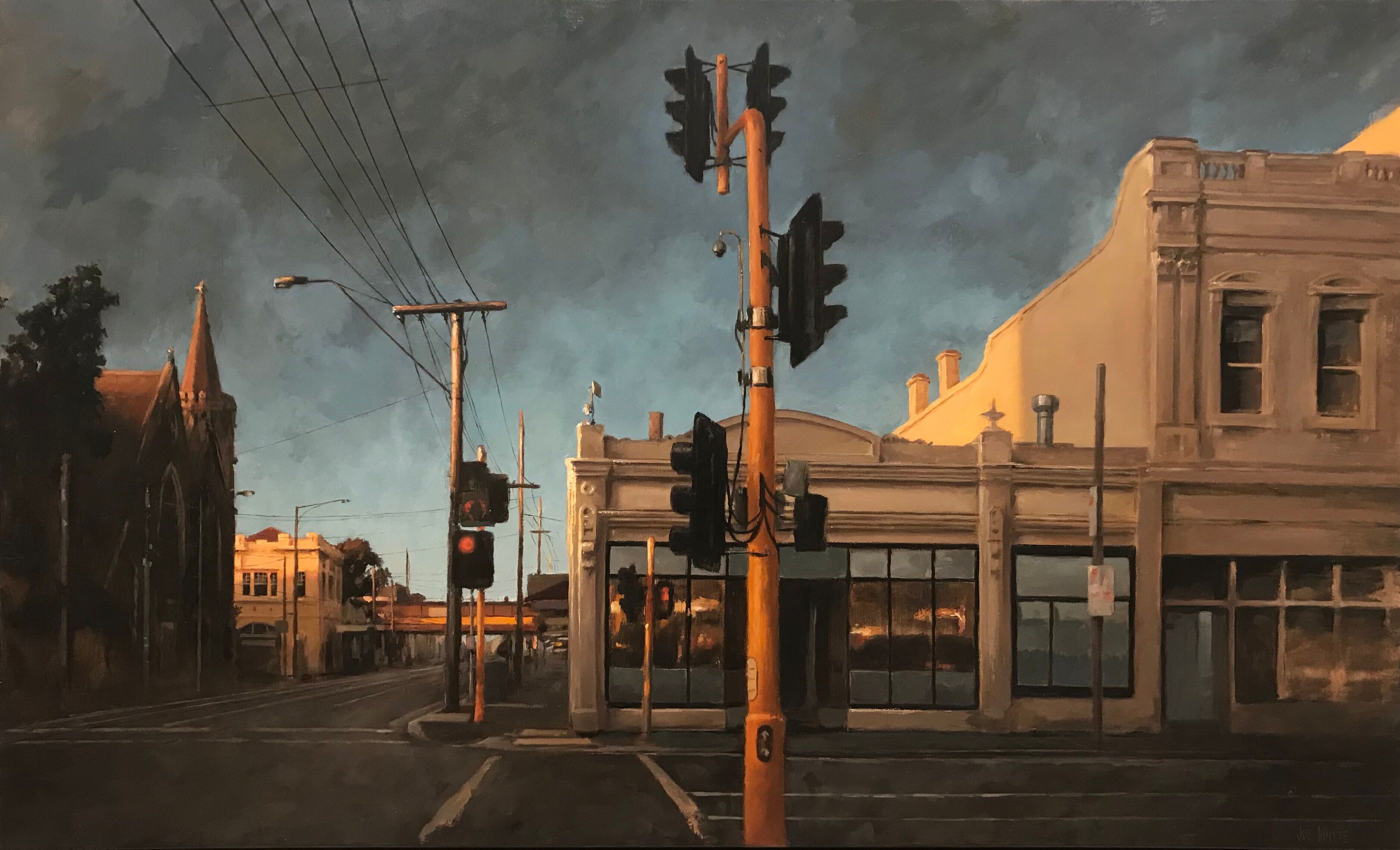 1st Prize_Joe Whyte, Through the Clouds, oil on linen.