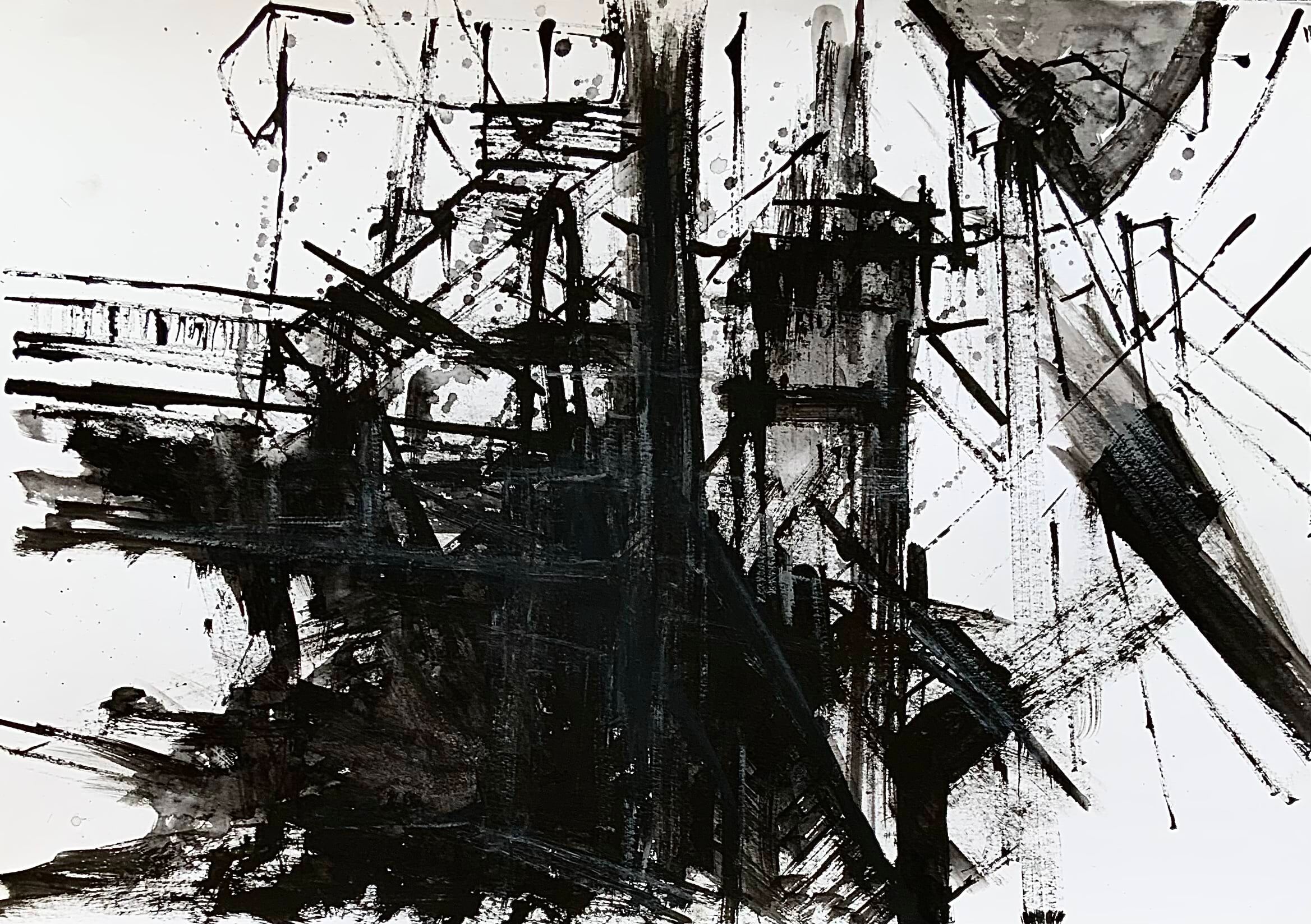 Artist - Joseph Luczynski Title - Industrial Structure Medium - Acrylic on Snowdon Paper Price - $60