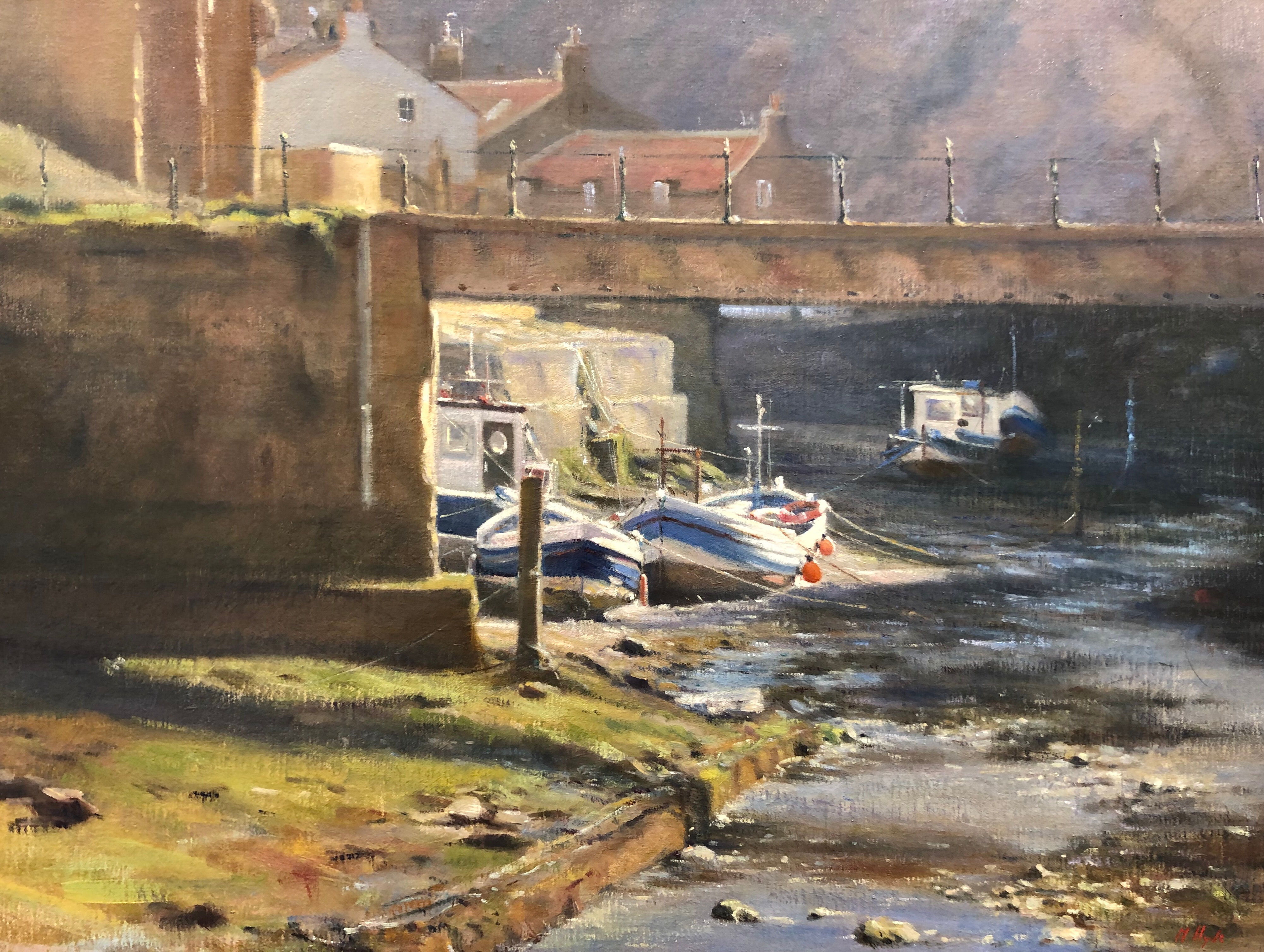 Mary Hyde_Low Tide Under the Footbridge, Staithes_Spring Winner 2022