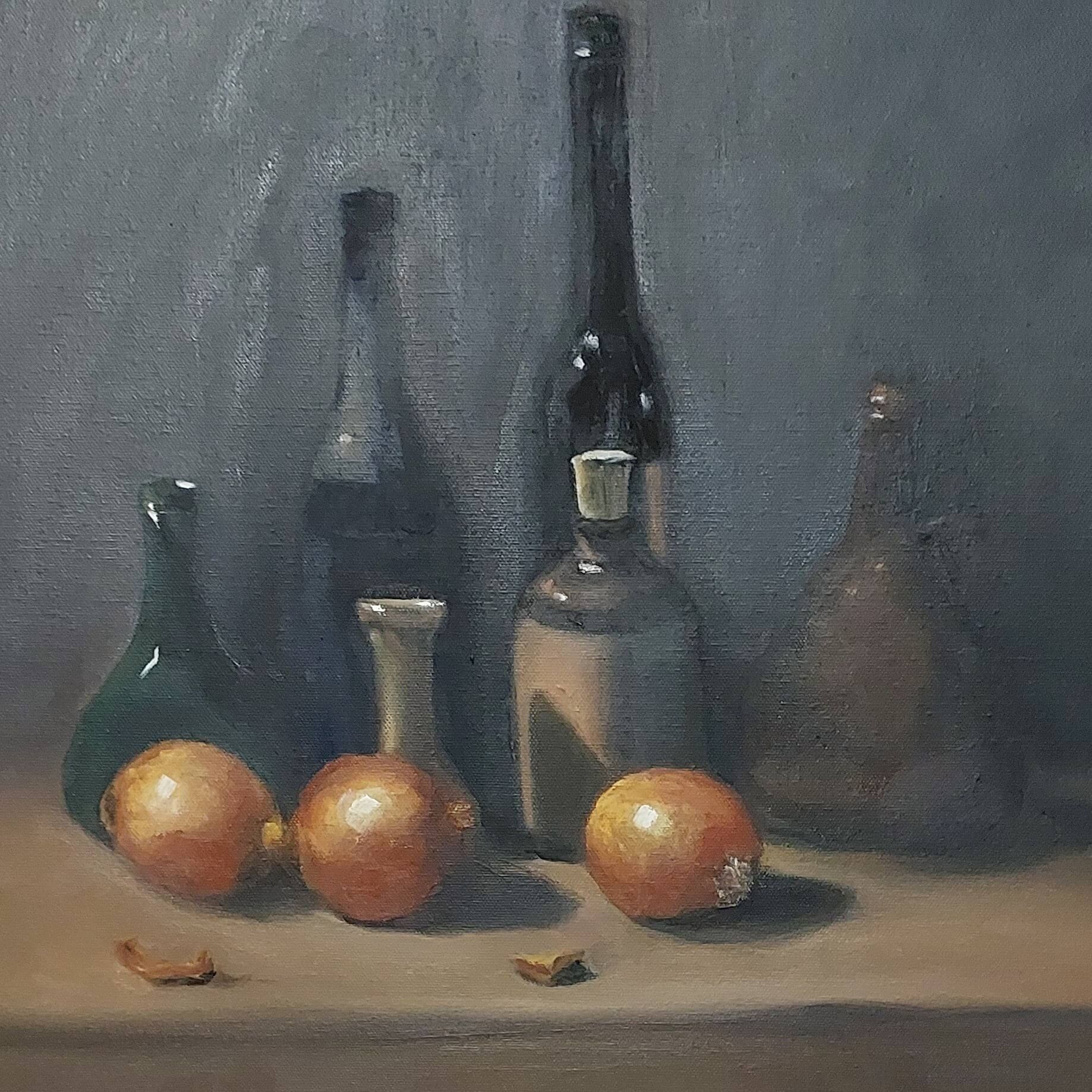 Still life with bottles and onions.jpg