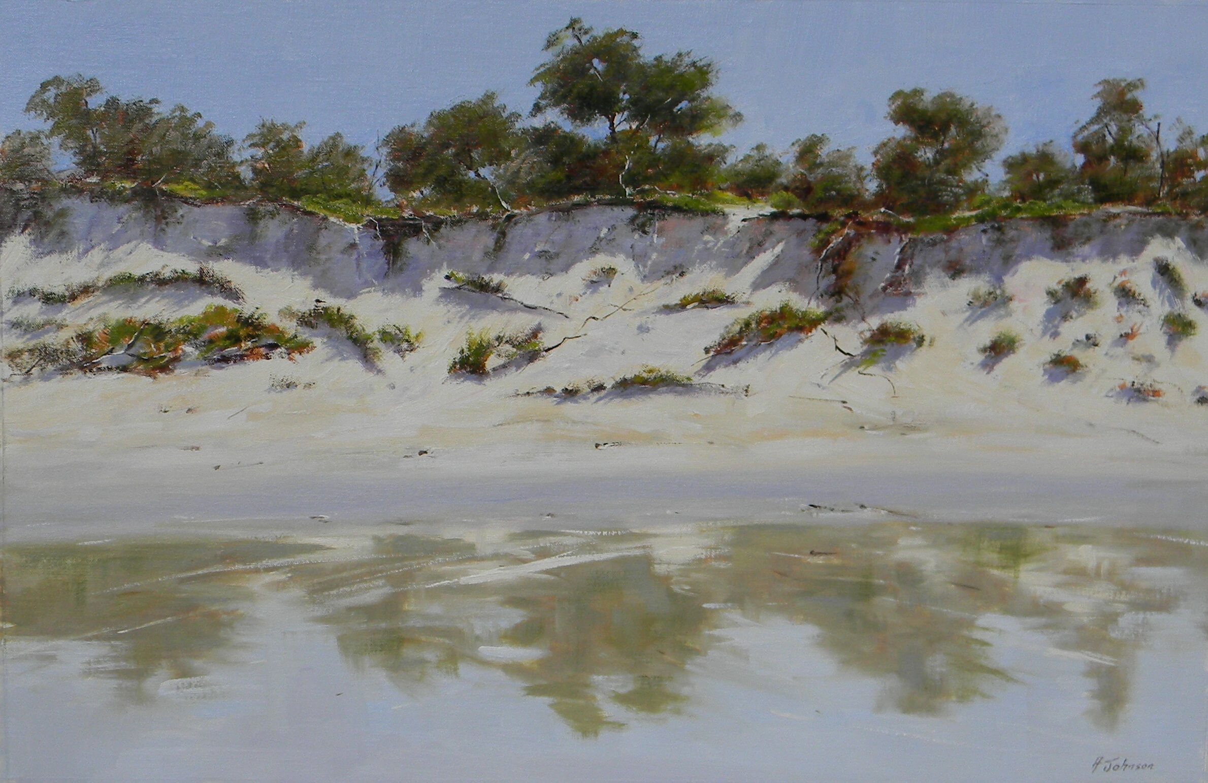 Adrian Johnson Storm Tide Erosion 66cm x 43cm Oil