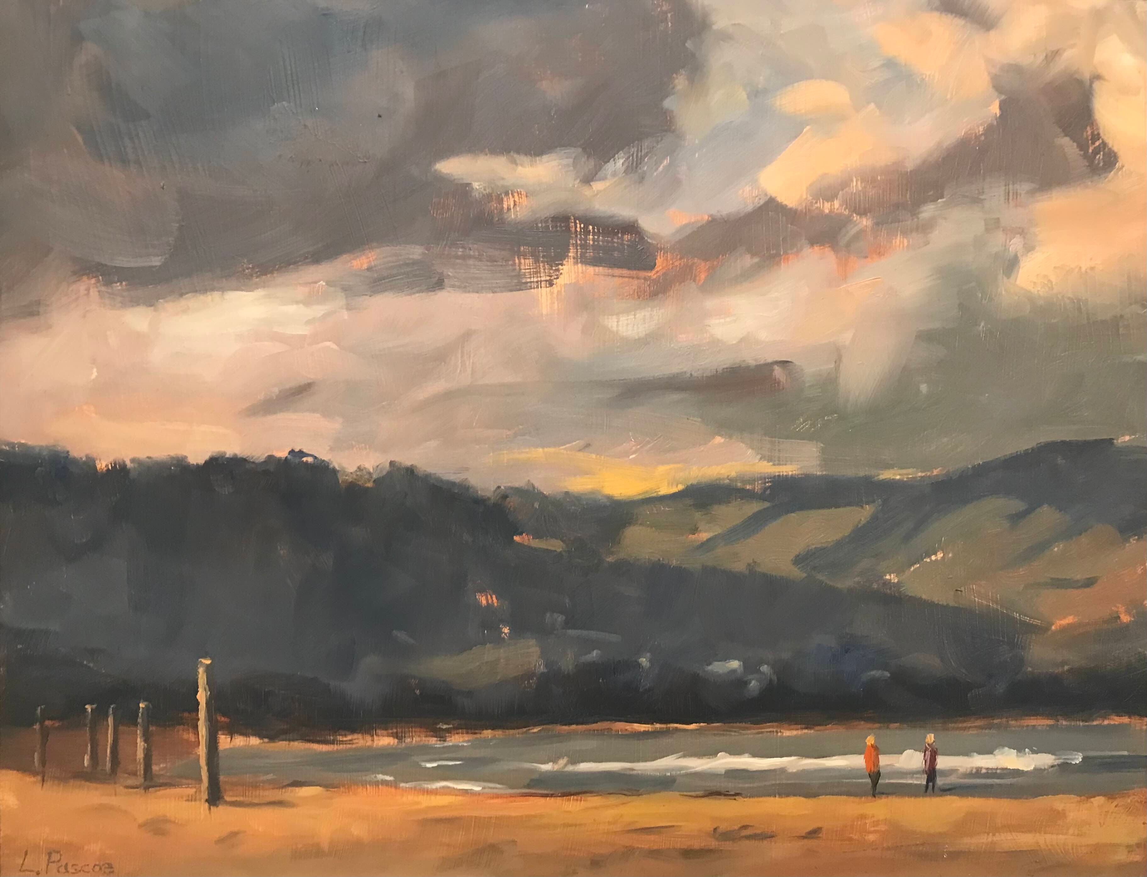 HC_Leslie Pascoe, Storm Clouds, Apollo Bay, Oil on Canvas Board