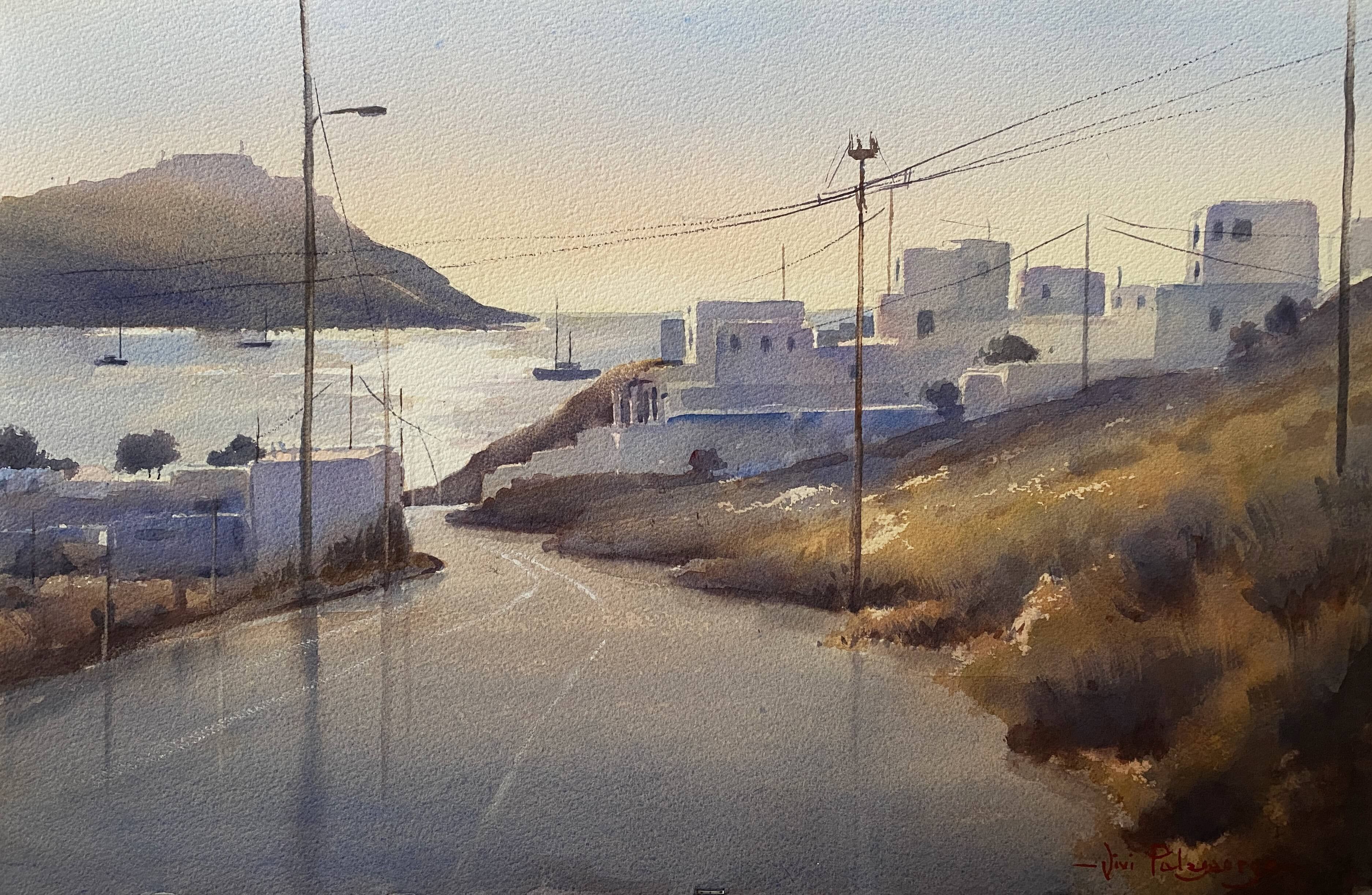 Early morning shimmer, Greece. Watercolour, 53.5 x 36cm. .jpg