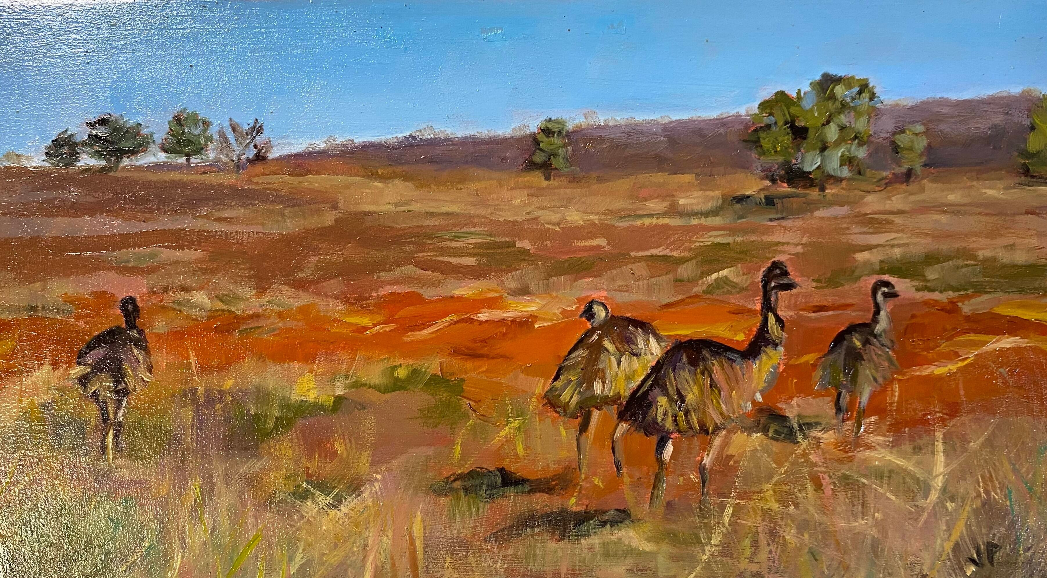 Emus, Willow Springs, Flinders Ranges (Edit)