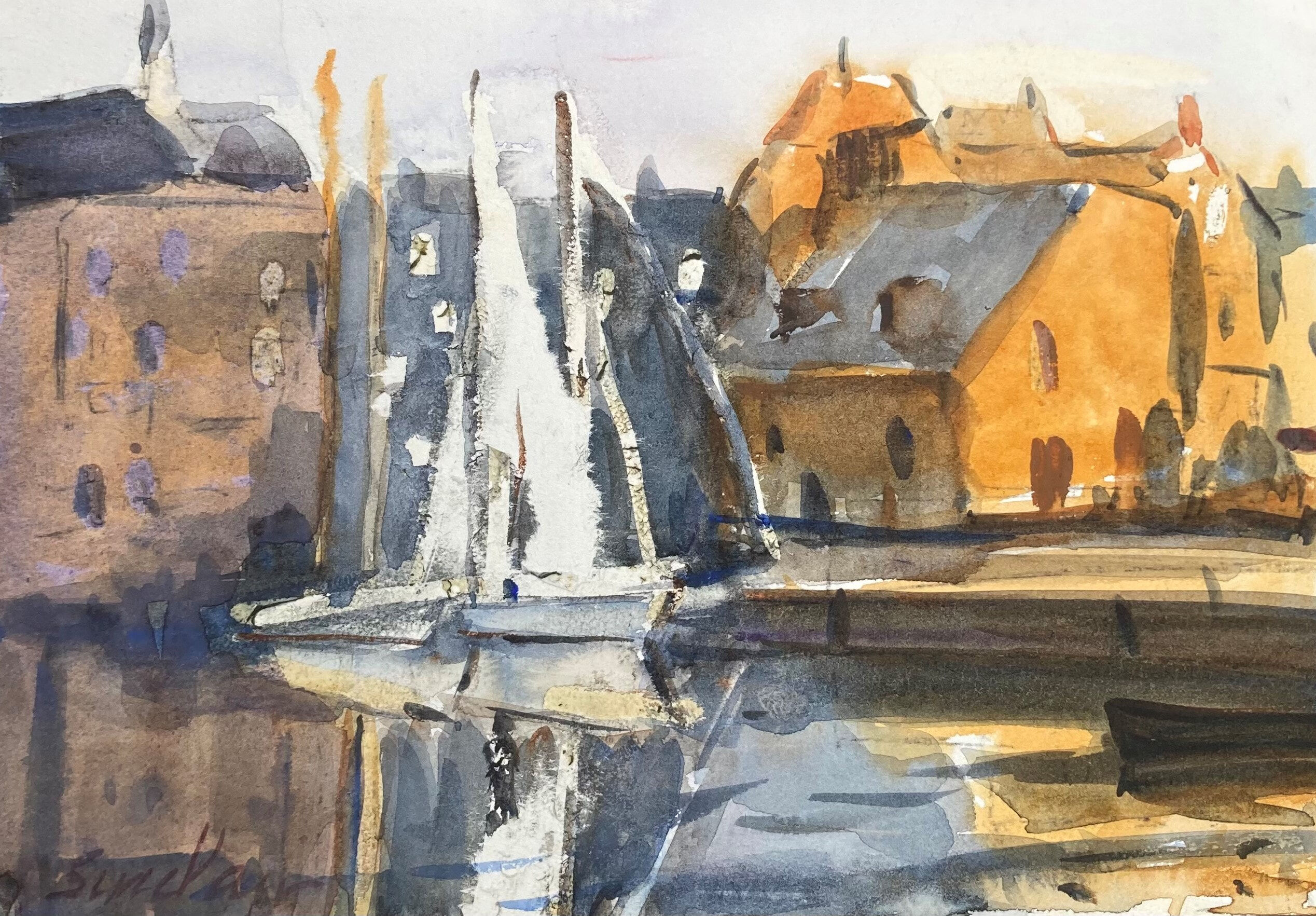 Morning Honfleur - France 17cm x 19cm  $700