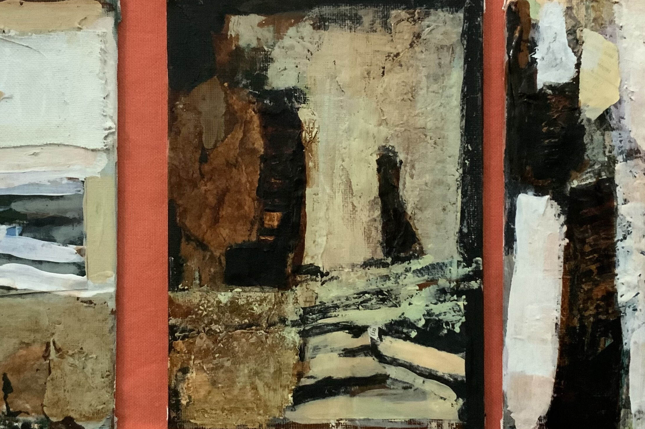 Robyn Pridham - Abstract Triptych - Mixed media on canvas boards 